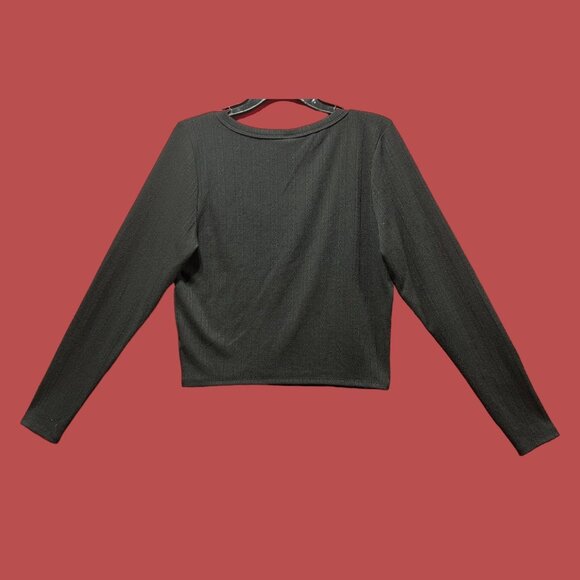 Wild Fable - Women's Ribbed Long Sleeve Scoopneck T-Shirt - Black - Extra Large - Picture 2 of 13